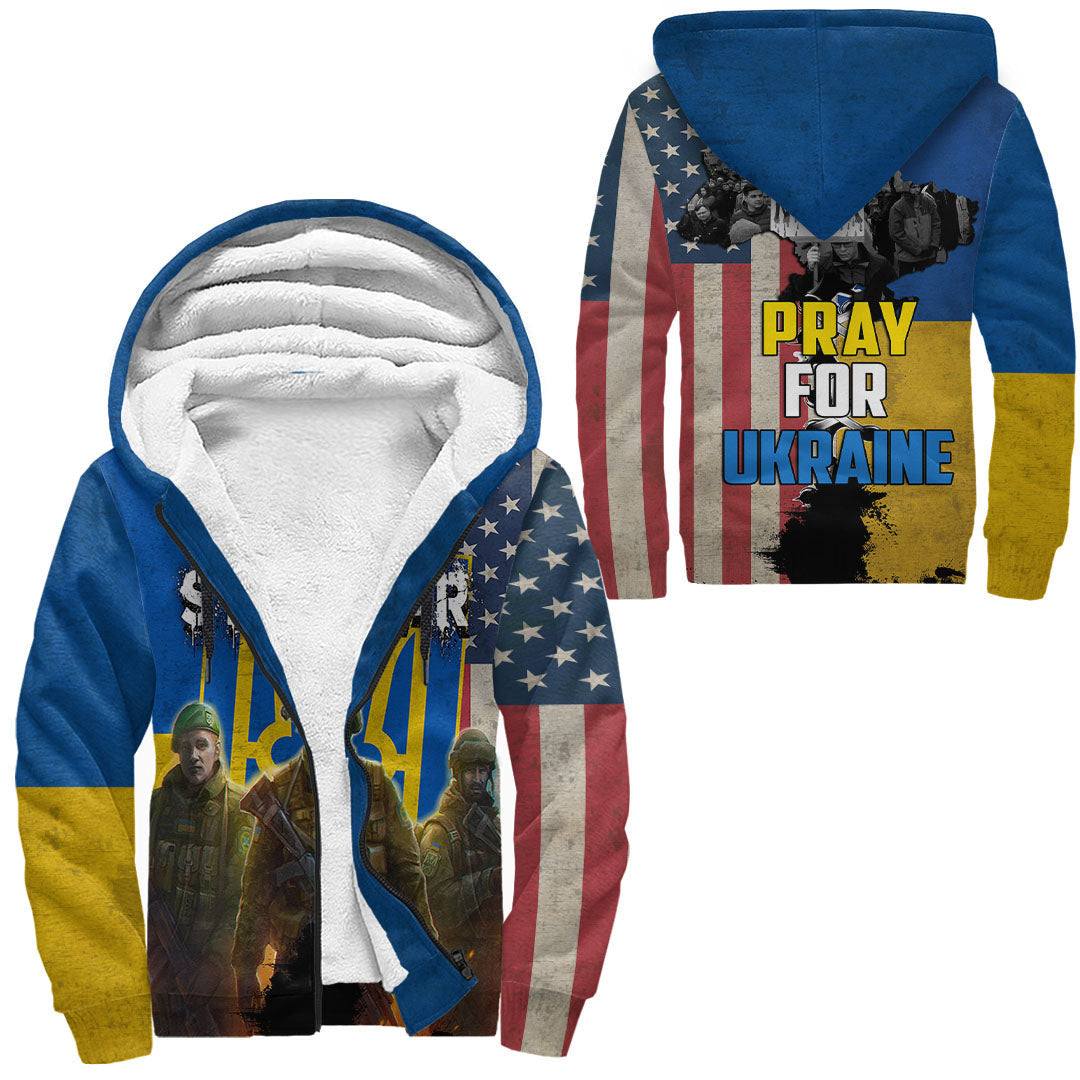 Love Ukraine Sherpa Hoodies RLT6 - Wonder Print Shop