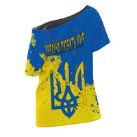 We Stand With Ukraine Off Shoulder T shirt RLT7 - Wonder Print Shop