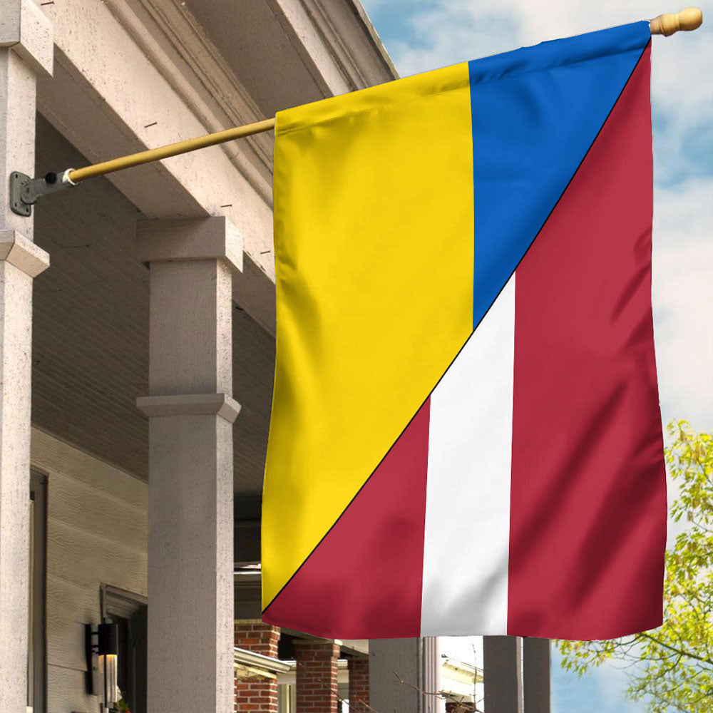 Flag - Latvia Flag With Ukraine Flag RLT6 - Wonder Print Shop