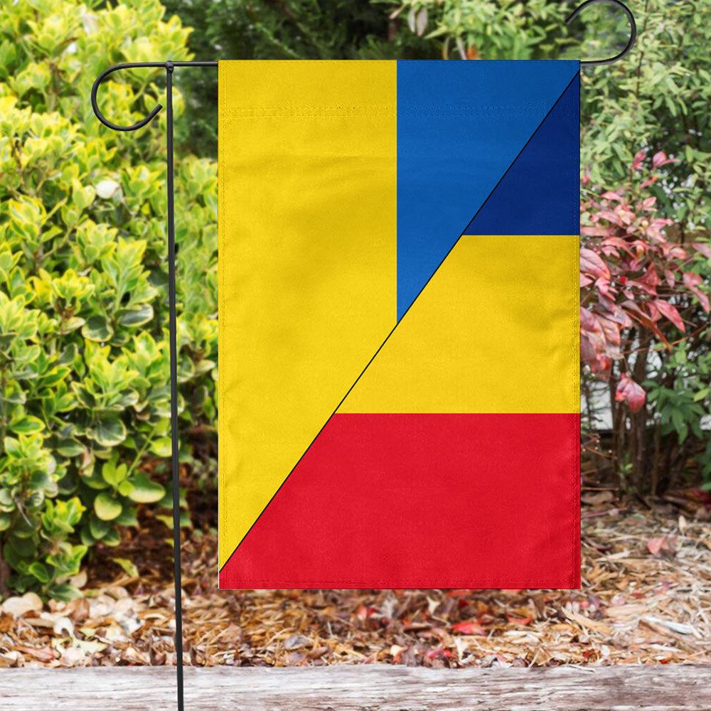 Wonder Print Shop Flag - Romania Flag With Ukraine Flag RLT13 - Wonder Print Shop