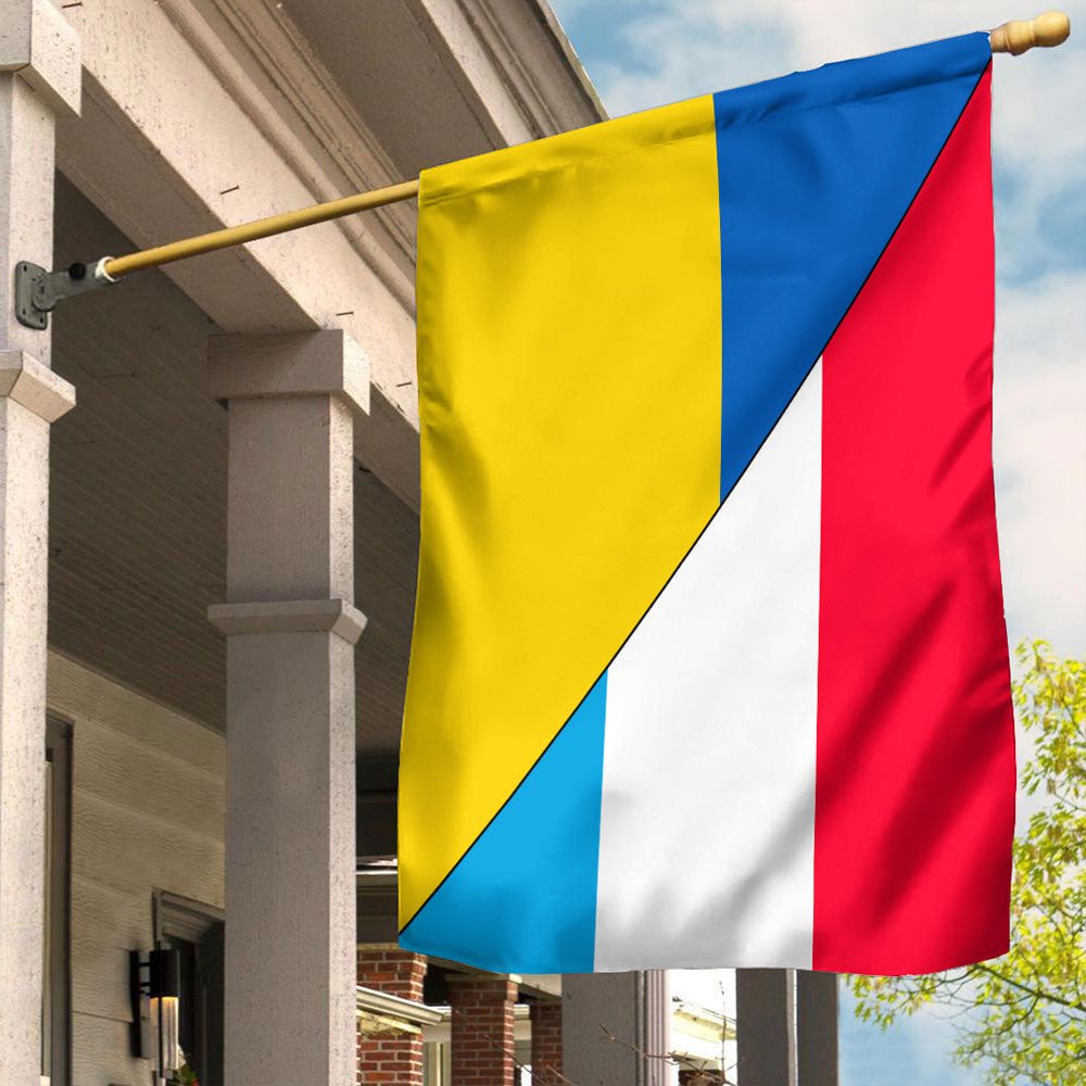 Flag Luxembourg Flag With Ukraine Flag RLT6 - Wonder Print Shop