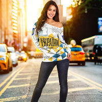 Ukraine Sweatshirt Ukraine Geo Style Women Off Shoulder LT10 - Wonder Print Shop