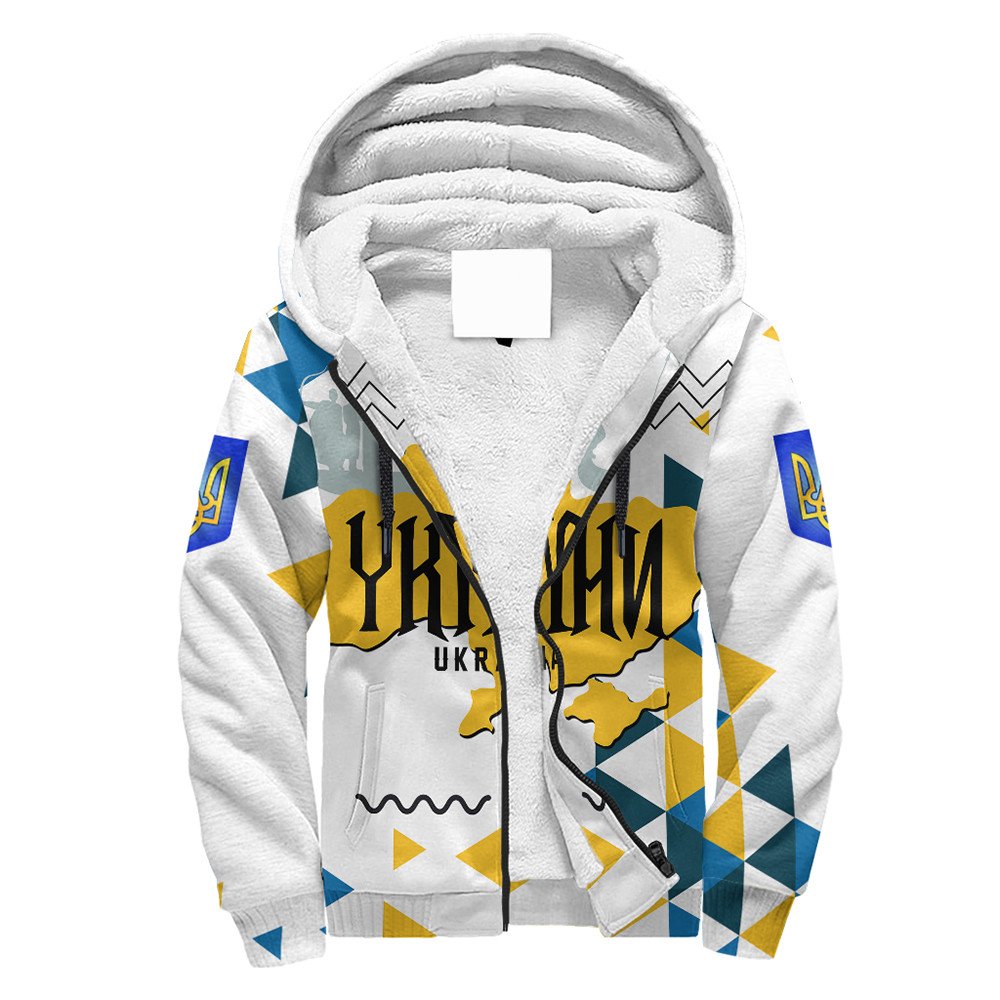 Ukraine Hoodie Ukraine Geo Style Sherpa Hoodie LT10 - Wonder Print Shop