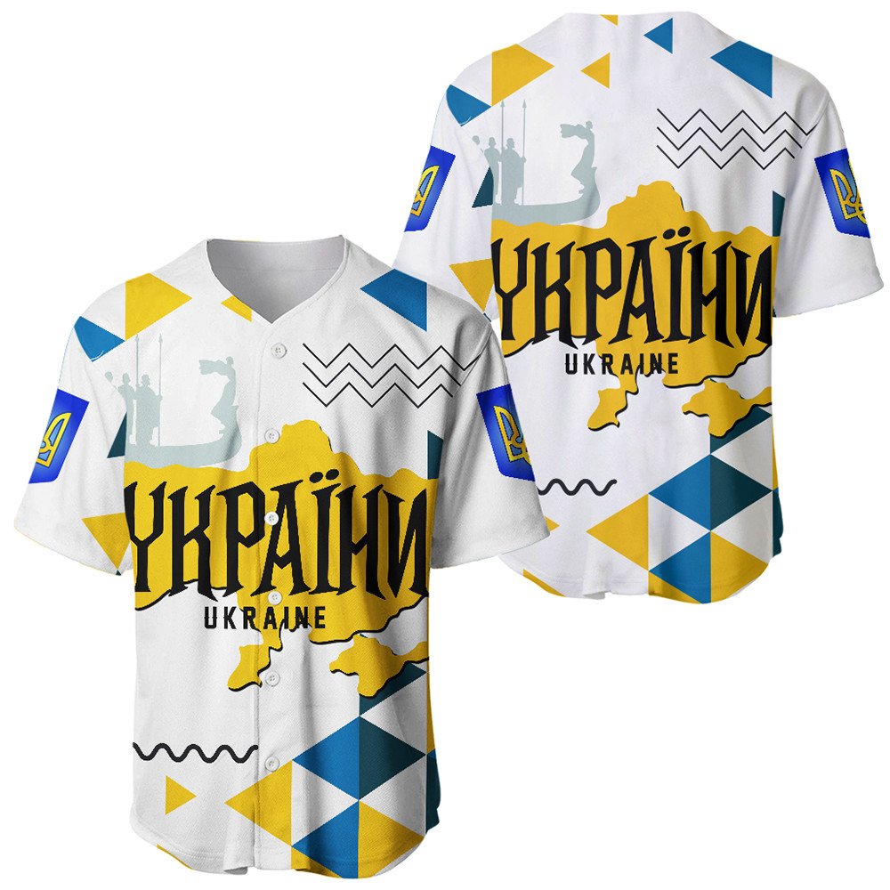 Ukraine Baseball Jersey Ukraine Geo Style Baseball Jersey LT10 - Wonder Print Shop
