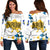 Ukraine Sweatshirt Ukraine Geo Style Women Off Shoulder LT10 - Wonder Print Shop