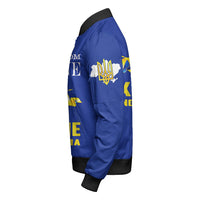 Wonder Print Shop Jacket - Ukraine Not Russia Sleeve Zip Bomber Jacket LT10 - Wonder Print Shop