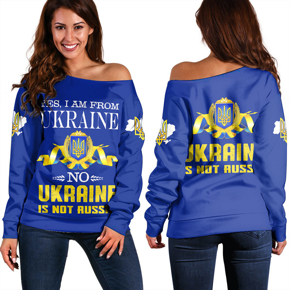 Ukraine Sweatshirt Ukraine Not Russia Women Off Shoulder LT10 - Wonder Print Shop