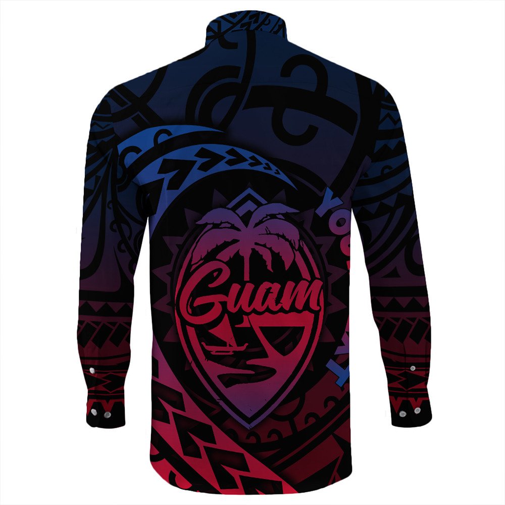 Wonder Print Shop Long Sleeve Button Shirt - Guam Rising Style Long Sleeve Button Shirt LT10 - Wonder Print Shop
