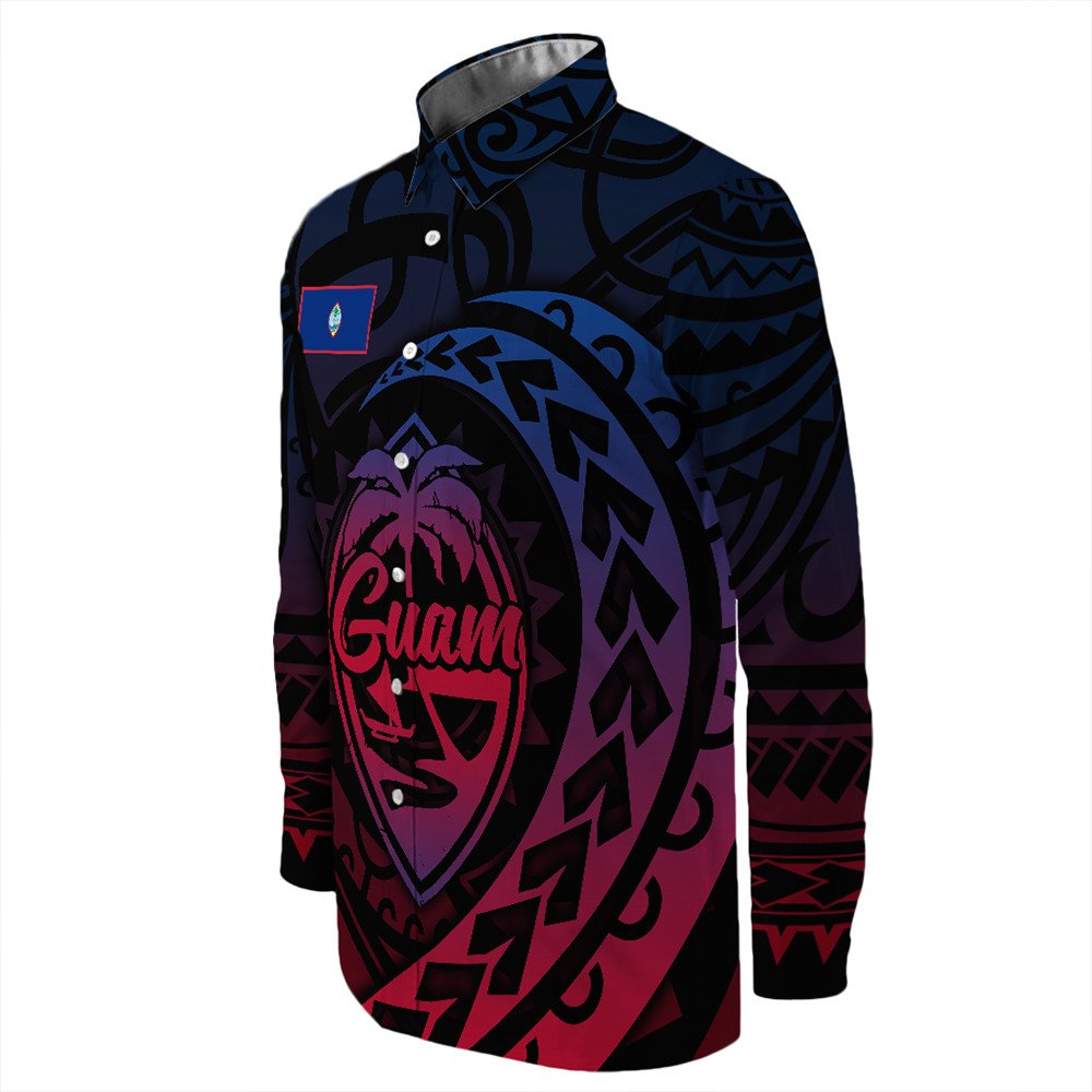 Wonder Print Shop Long Sleeve Button Shirt - Guam Rising Style Long Sleeve Button Shirt LT10 - Wonder Print Shop