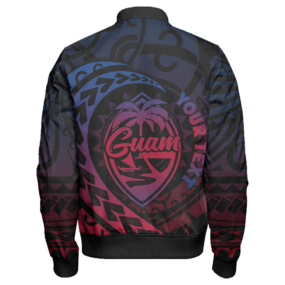 Wonder Print Shop Jacket - Guam Rising Style Sleeve Zip Bomber Jacket LT10 - Wonder Print Shop