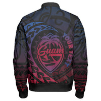 Wonder Print Shop Jacket - Guam Rising Style Sleeve Zip Bomber Jacket LT10 - Wonder Print Shop