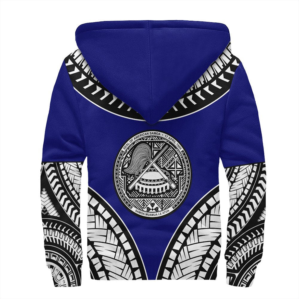 Wonder Print Shop Hoodie - American Samoa Tattoo Chief Sherpa Hoodie LT10 - Wonder Print Shop