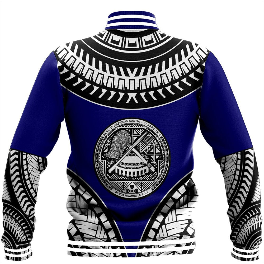 Wonder Print Shop Jacket - American Samoa Tattoo Chief Baseball Jacket LT10 - Wonder Print Shop