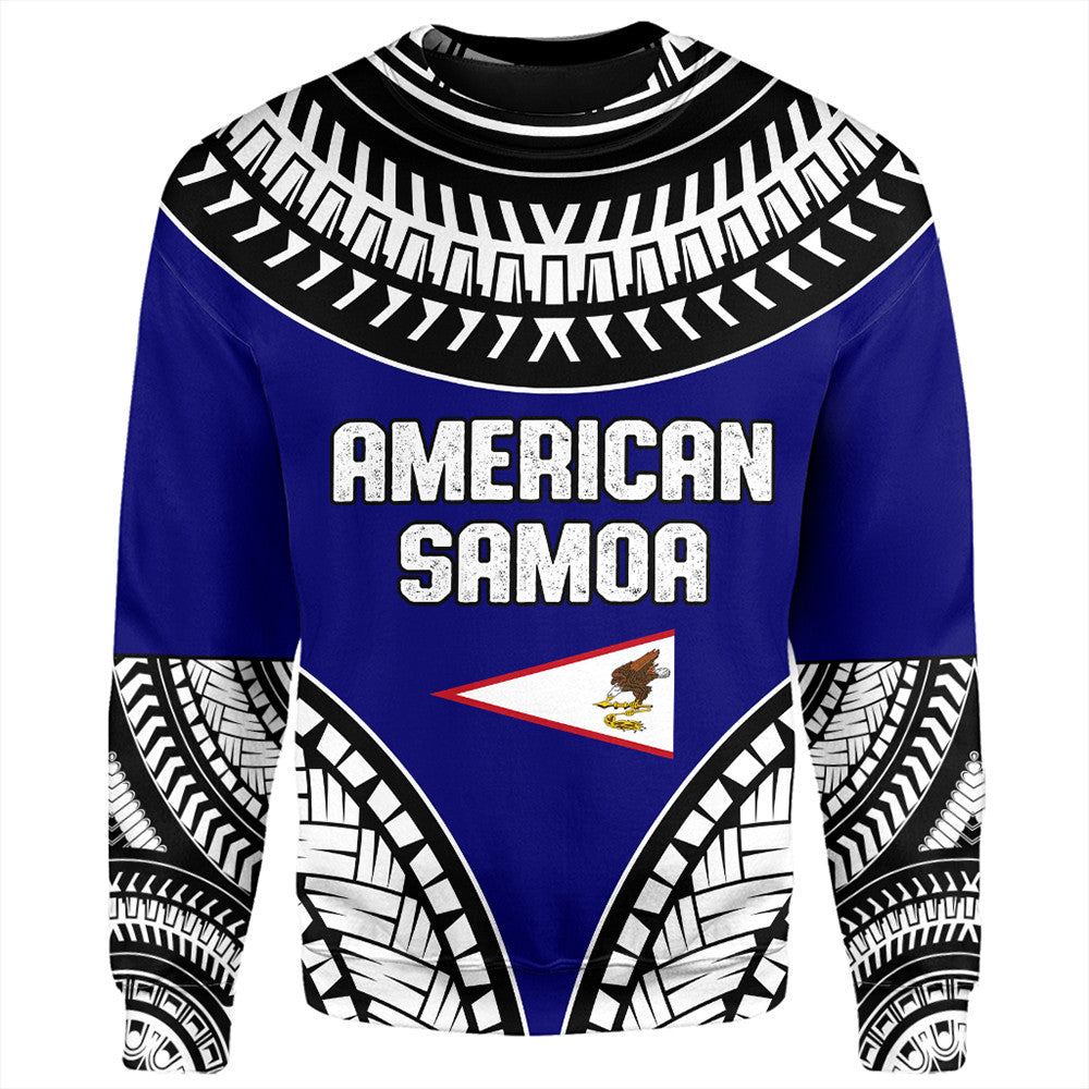 Wonder Print Shop Sweatshirt - American Samoa Tattoo Chief Sweatshirt LT10 - Wonder Print Shop