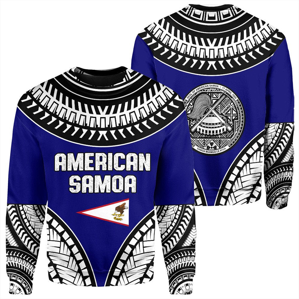 Wonder Print Shop Sweatshirt - American Samoa Tattoo Chief Sweatshirt LT10 - Wonder Print Shop