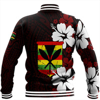 Wonder Print Shop Jacket - Hawaii Kanaka Hibiscus Style Baseball Jacket LT10 - Wonder Print Shop