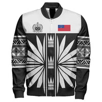 Wonder Print Shop Jacket - Samoa Black Saturday Sleeve Zip Bomber Jacket LT10 - Wonder Print Shop