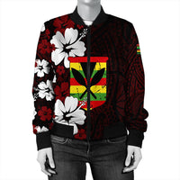 Wonder Print Shop Jacket - Hawaii Kanaka Hibiscus Style Bomber Jacket LT10 - Wonder Print Shop