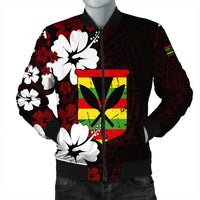 Wonder Print Shop Jacket - Hawaii Kanaka Hibiscus Style Bomber Jacket LT10 - Wonder Print Shop