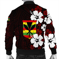 Wonder Print Shop Jacket - Hawaii Kanaka Hibiscus Style Bomber Jacket LT10 - Wonder Print Shop