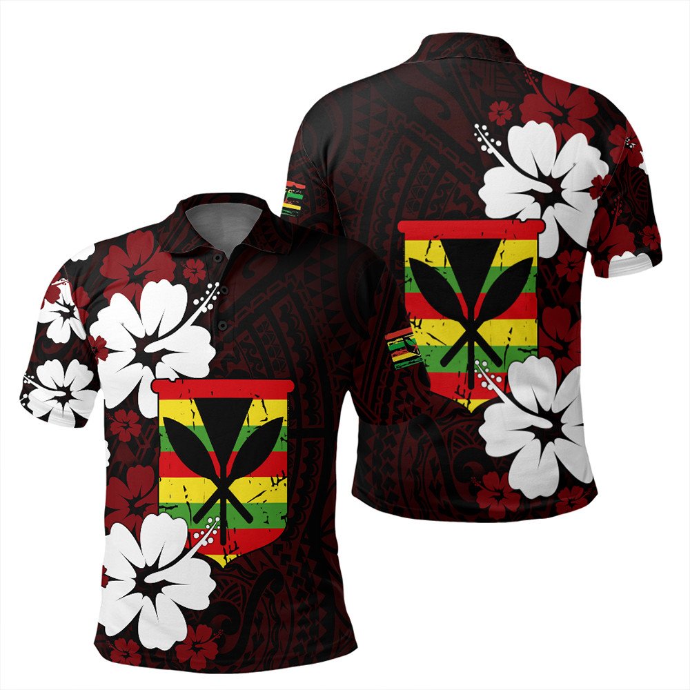 Hawaii Polo Shirt Kanaka Hibiscus Style LT10 - Wonder Print Shop