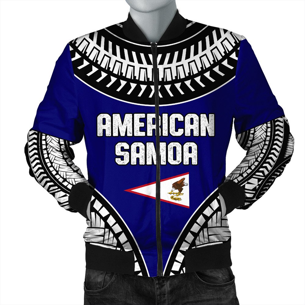 Wonder Print Shop Jacket - American Samoa Tattoo Chief Bomber Jacket LT10 - Wonder Print Shop