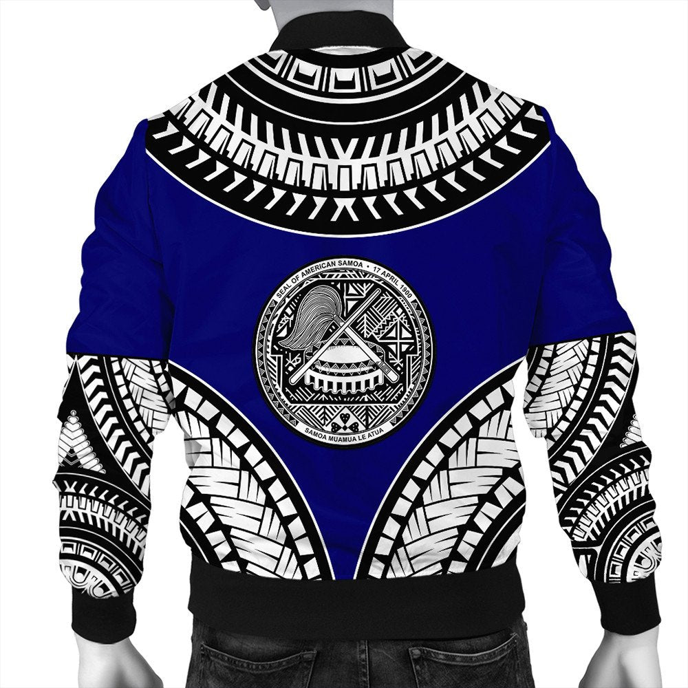 Wonder Print Shop Jacket - American Samoa Tattoo Chief Bomber Jacket LT10 - Wonder Print Shop