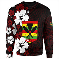 Wonder Print Shop Sweatshirt - Hawaii Kanaka Hibiscus Style Sweatshirt LT10 - Wonder Print Shop