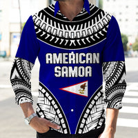 Wonder Print Shop Long Sleeve Button Shirt - American Samoa Tattoo Chief Long Sleeve Button Shirt LT10 - Wonder Print Shop