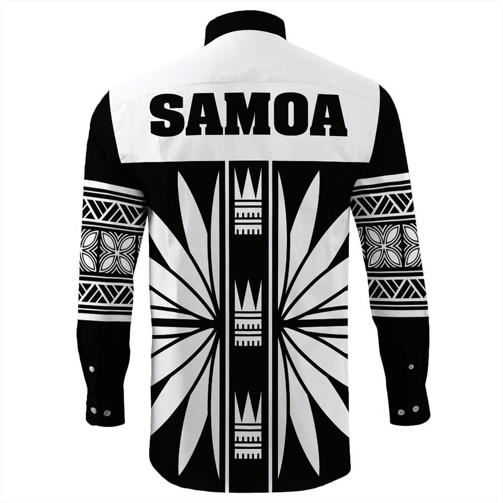 Wonder Print Shop Long Sleeve Button Shirt - Samoa Black Saturday Long Sleeve Button Shirt LT10 - Wonder Print Shop