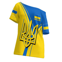 Ukraine Pride Off Shoulder T shirt RLT7 - Wonder Print Shop