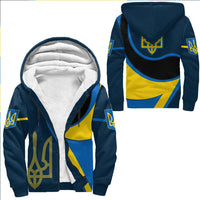 Ukraine Gold Trident Flag Coloury Fashion Sherpa Hoodies RLT7 - Wonder Print Shop