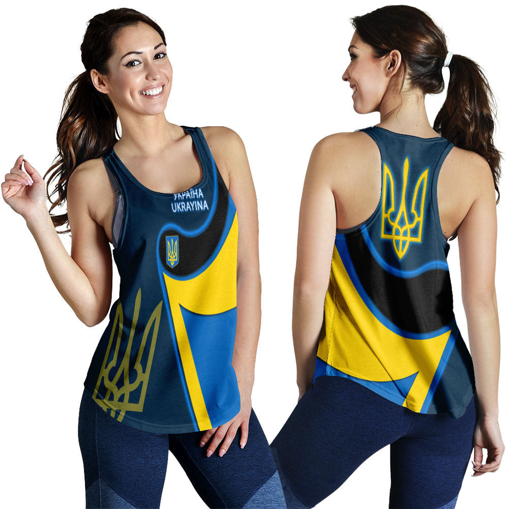 Ukraine Gold Trident Flag Coloury Fashion Racerback Tank RLT7 - Wonder Print Shop