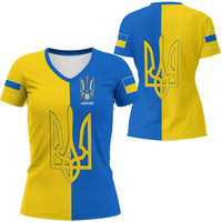 Ukraine Football V neck T shirt RLT7 - Wonder Print Shop