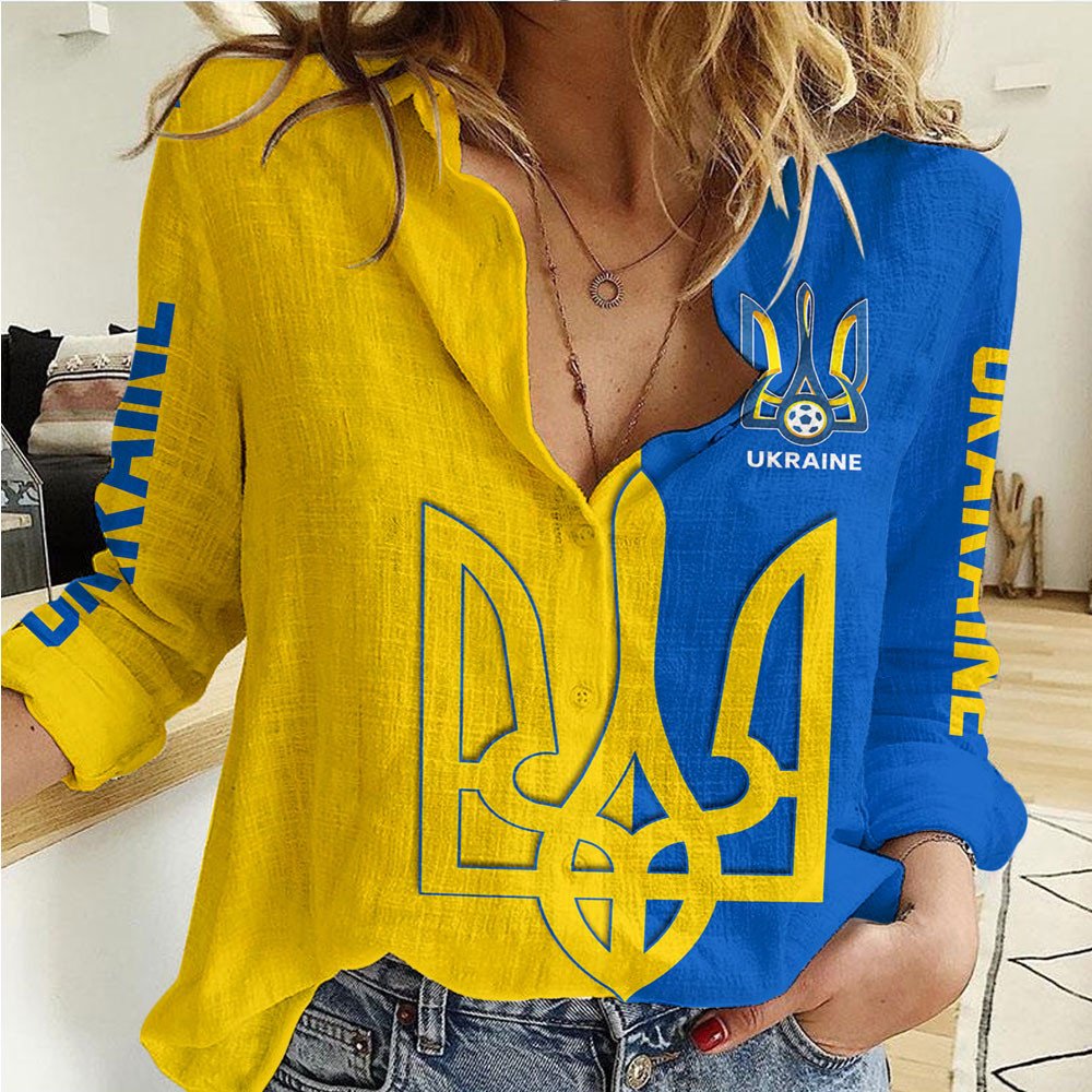 Ukraine Football Women Casual Shirt RLT7 - Wonder Print Shop