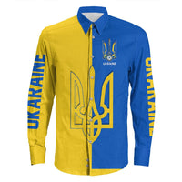 Ukraine Football Long Sleeve Button Shirt RLT7 - Wonder Print Shop