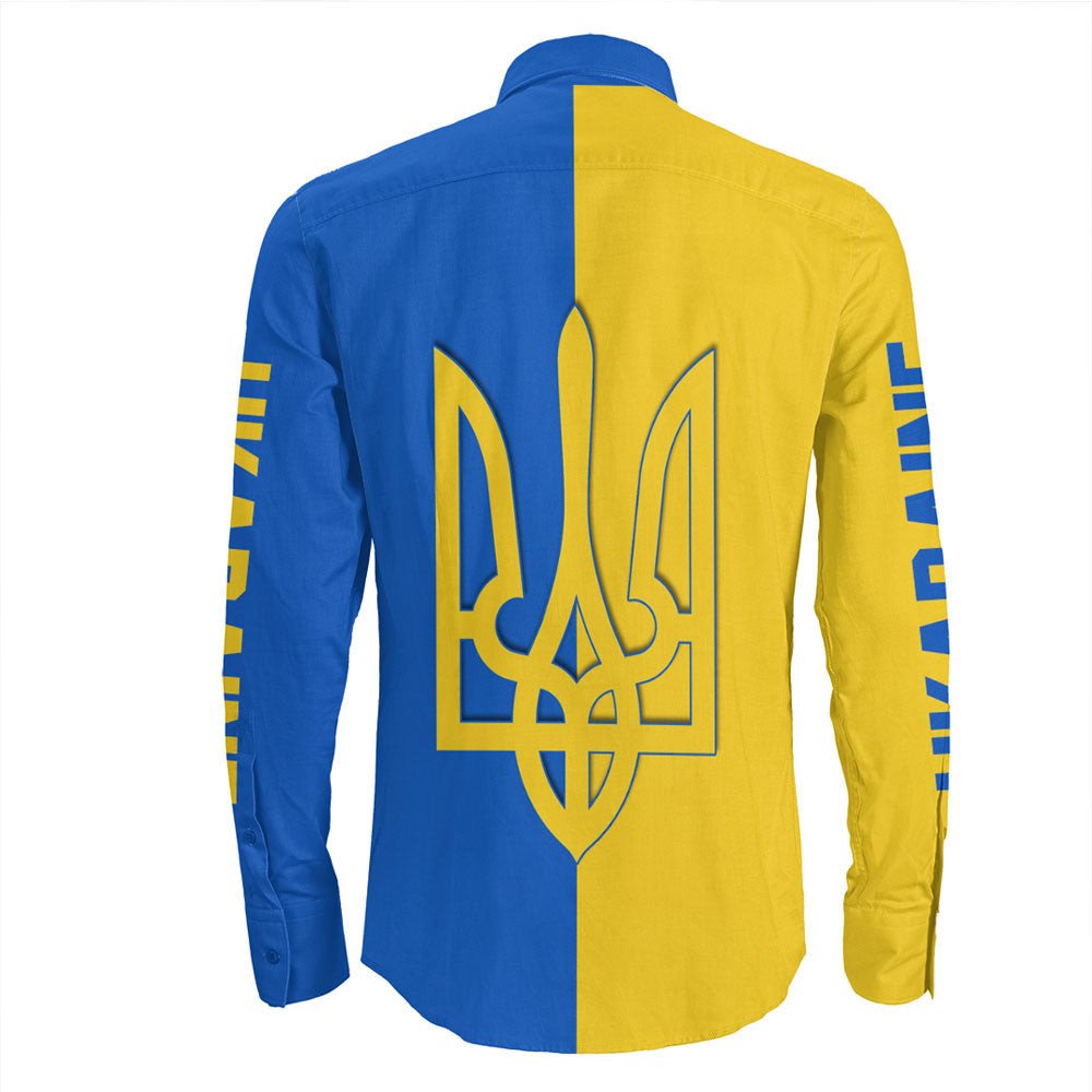 Ukraine Football Long Sleeve Button Shirt RLT7 - Wonder Print Shop