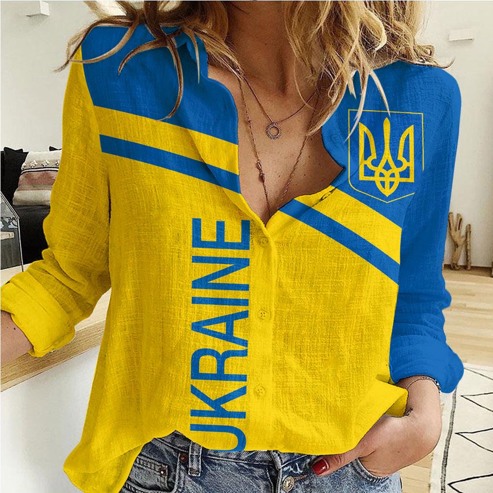 Ukraine Curve Style Women Casual Shirt RLT7 - Wonder Print Shop