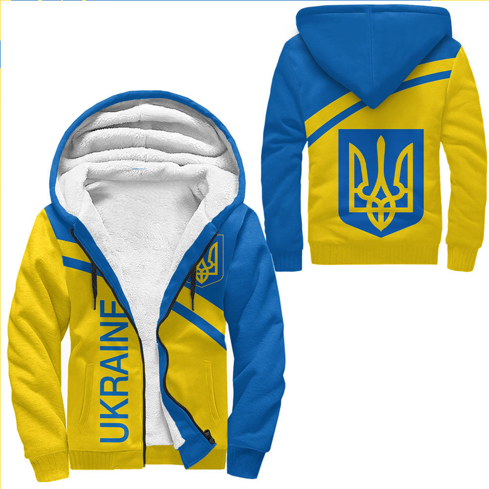 Ukraine Curve Style Sherpa Hoodies RLT7 - Wonder Print Shop