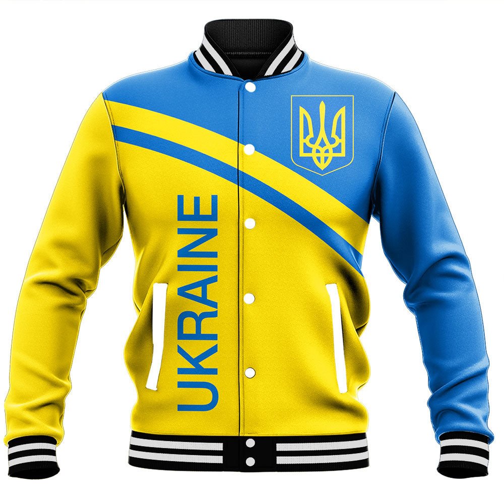 Ukraine Curve Style Baseball Jackets RLT7 - Wonder Print Shop