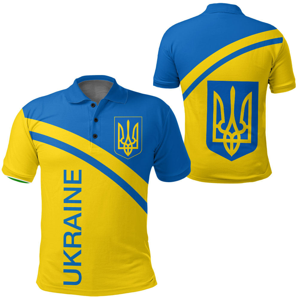 Ukraine Curve Style Polo Shirt RLT7 - Wonder Print Shop