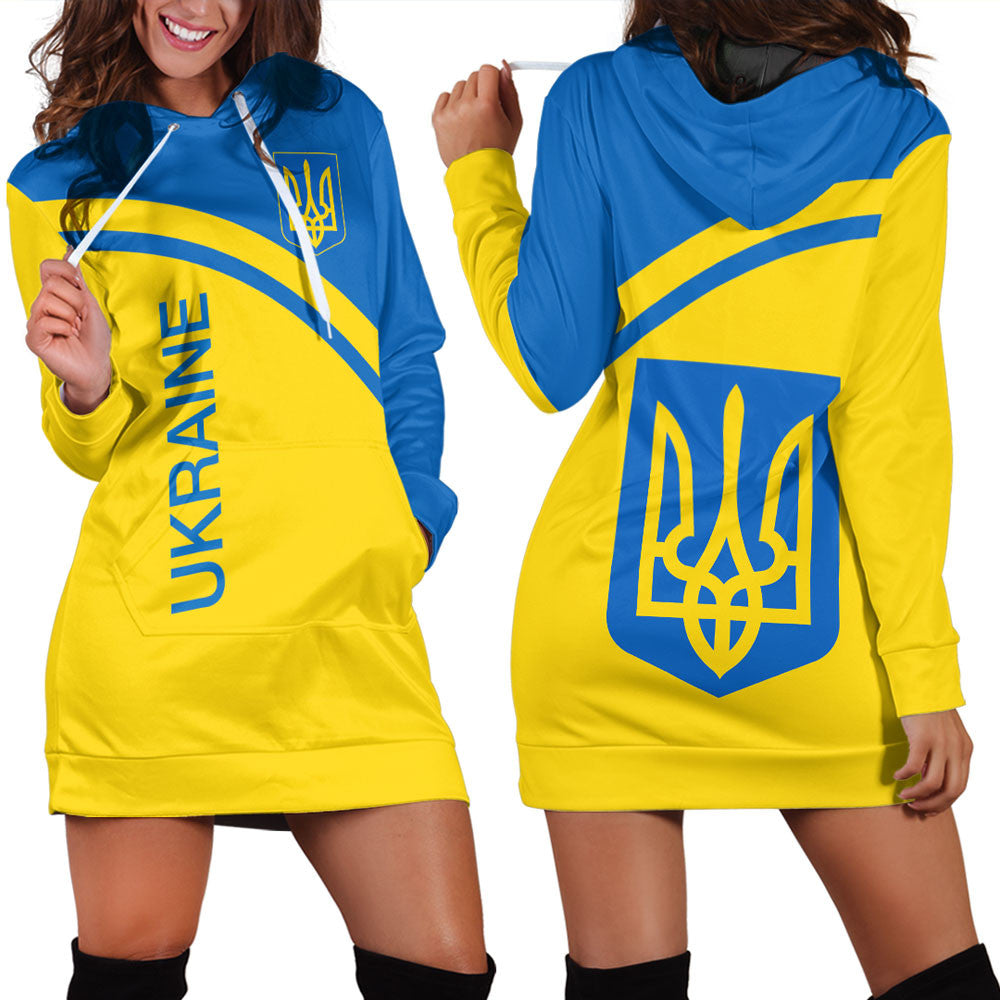 Ukraine Curve Style Hoodie Dress RLT7 - Wonder Print Shop