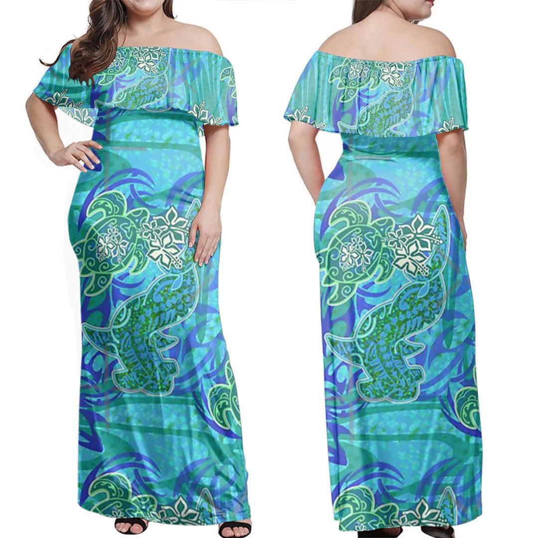 polynesian-dress-retro-blue-polynesian-tribal-turtle-and-shark-pattern-off-shoulder-long-dress