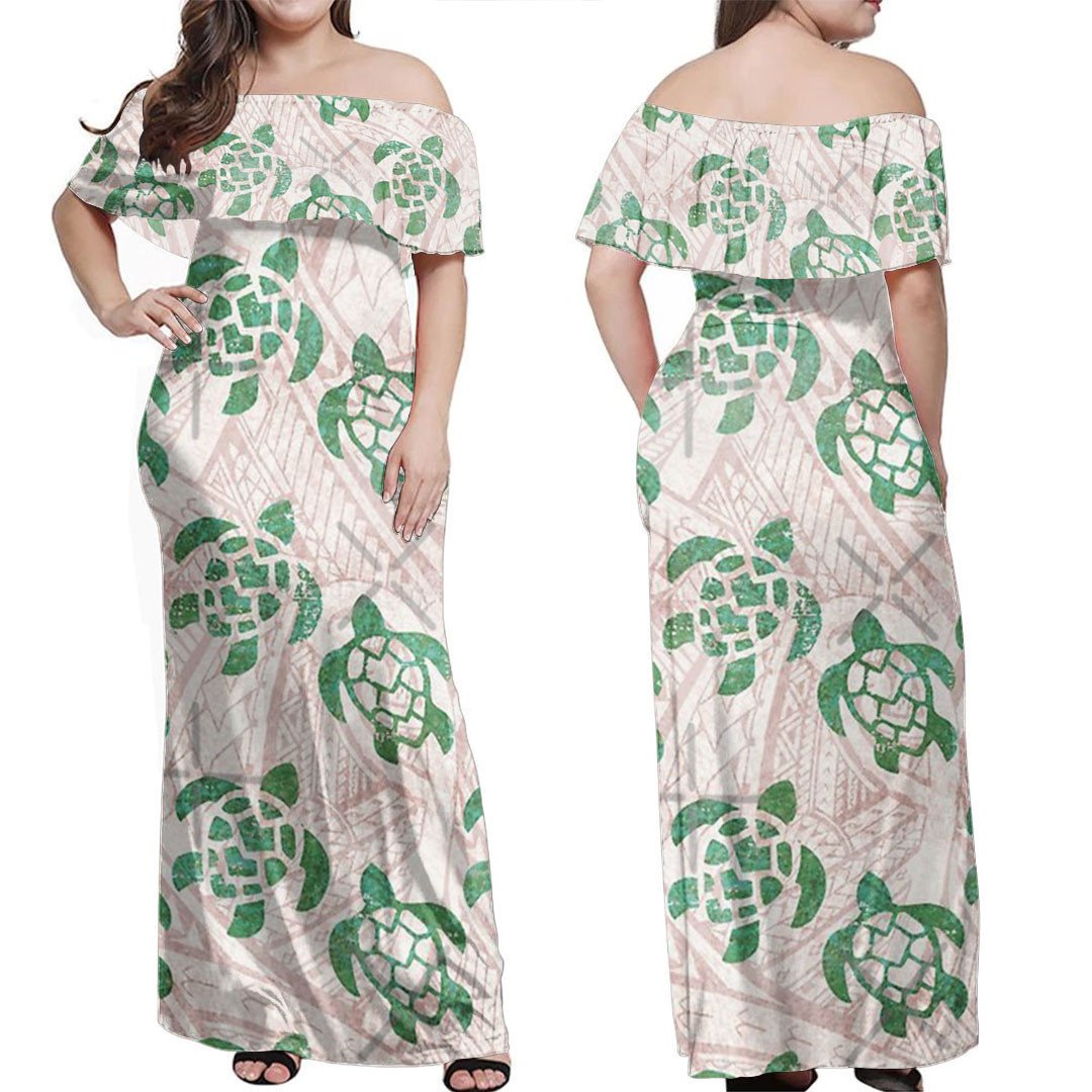 polynesian-dress-polynesian-tribal-turtle-tapa-print-off-shoulder-long-dress