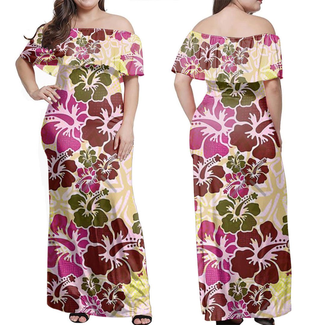polynesian-dress-plum-hibiscus-pattern-off-shoulder-long-dress