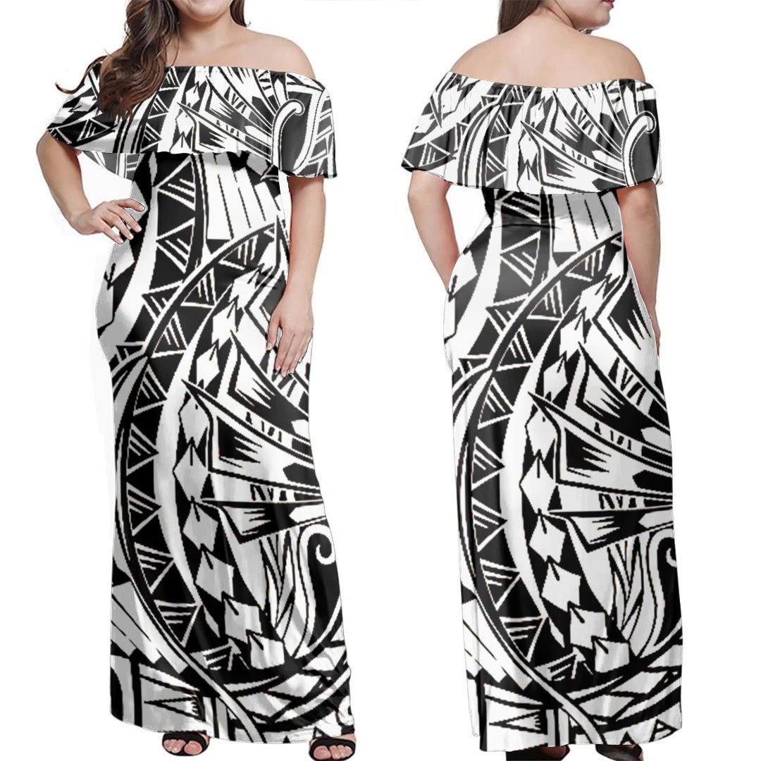 polynesian-dress-polynesian-charcoal-tribal-tattoos-off-shoulder-long-dress