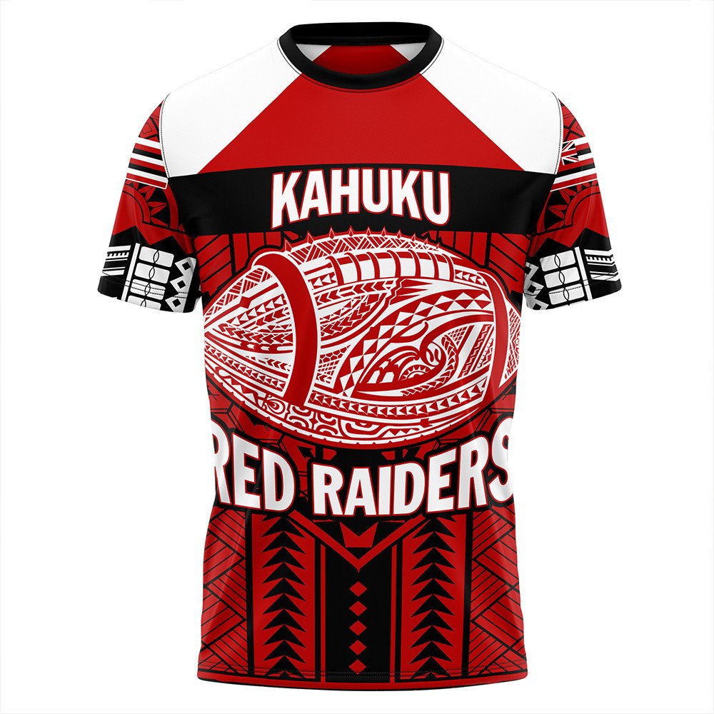 Polynesian T Shirt Personalized Hawaiian High Kahuku Red Raiders FootbT Shirt LT10 - Wonder Print Shop