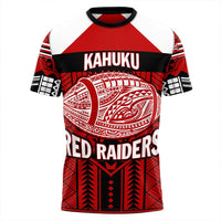 Polynesian T Shirt Personalized Hawaiian High Kahuku Red Raiders FootbT Shirt LT10 - Wonder Print Shop