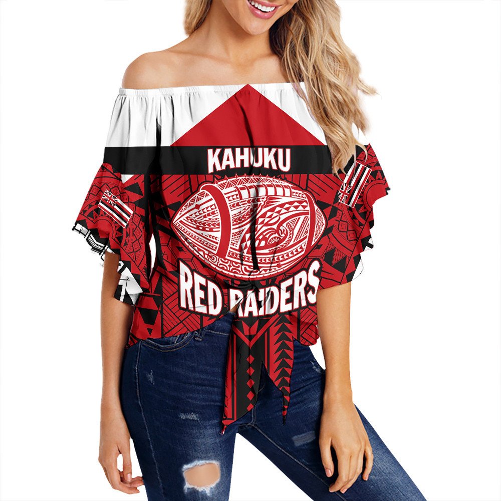 wonder-print-shop-clothing-personalized-hawaiian-high-kahuku-red-raiders-football-off-shoulder-wrap-waist-top