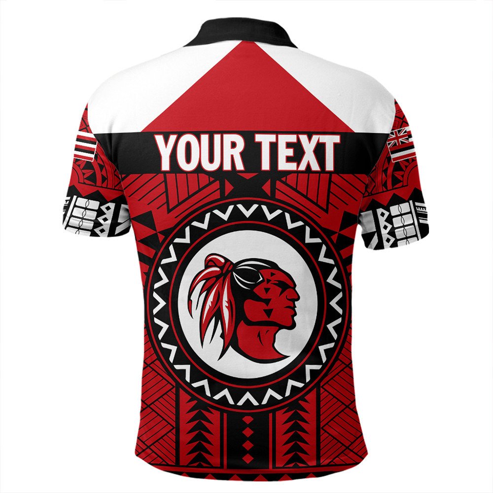 Custom Hawaiian High Kahuku Red Raiders Football Polo Shirt LT10 - Wonder Print Shop